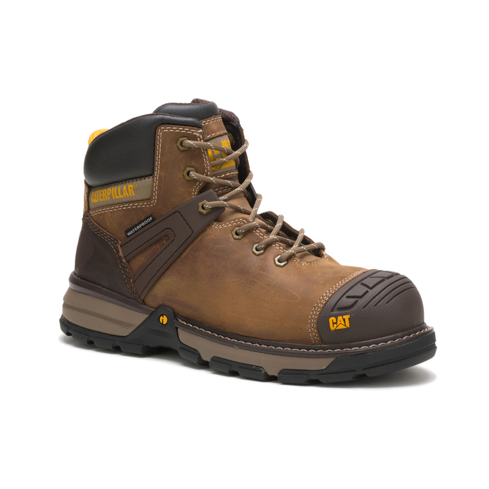 Caterpillar Excavator Superlite Wp Nt - Mens Safety Boots - Dark Beige - NZ (430GPLCTY)